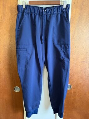 Women’s Navy Drawstring Jogger Scrub Pants Medium petite